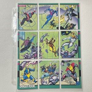 Marvel X-Men Super Heroes and Villains vibrant cards.